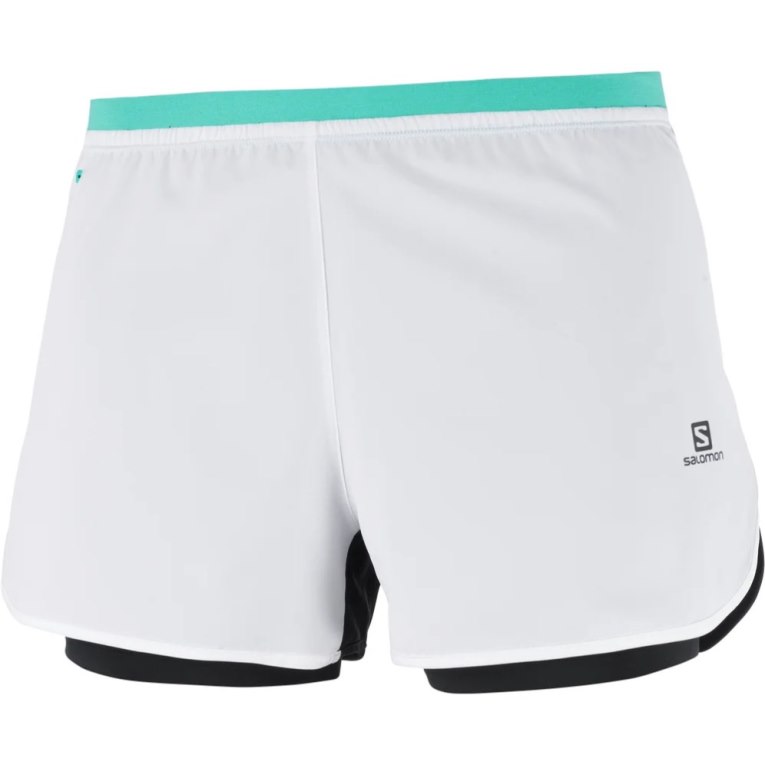 White Salomon Cross 2in1 Women's Running Shorts | IE ZM6701